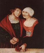 CRANACH, Lucas the Elder Amorous Old Woman and Young Man gjkh oil